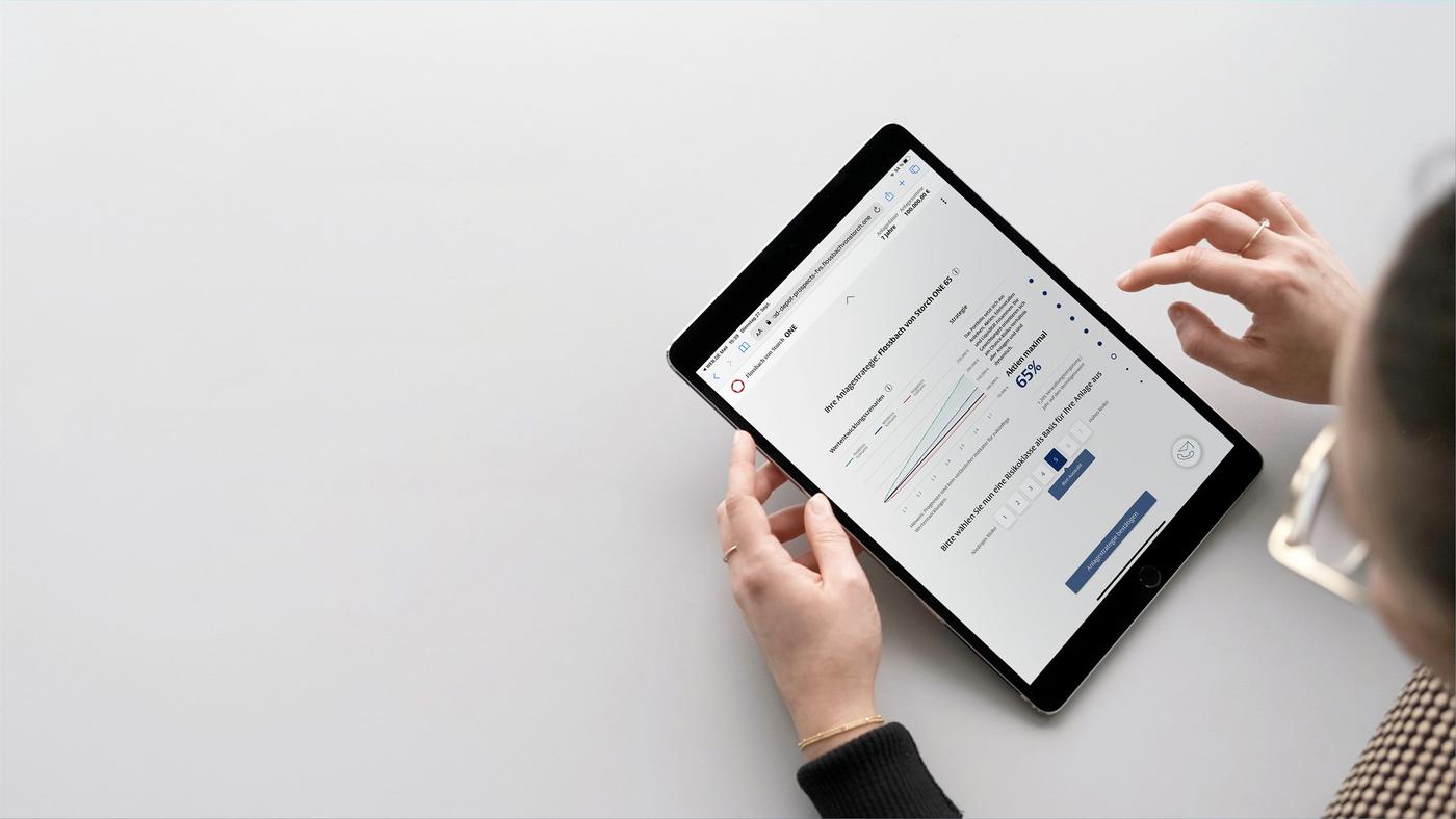 Ipad Ansicht "Flossbach von Storch ONE" App